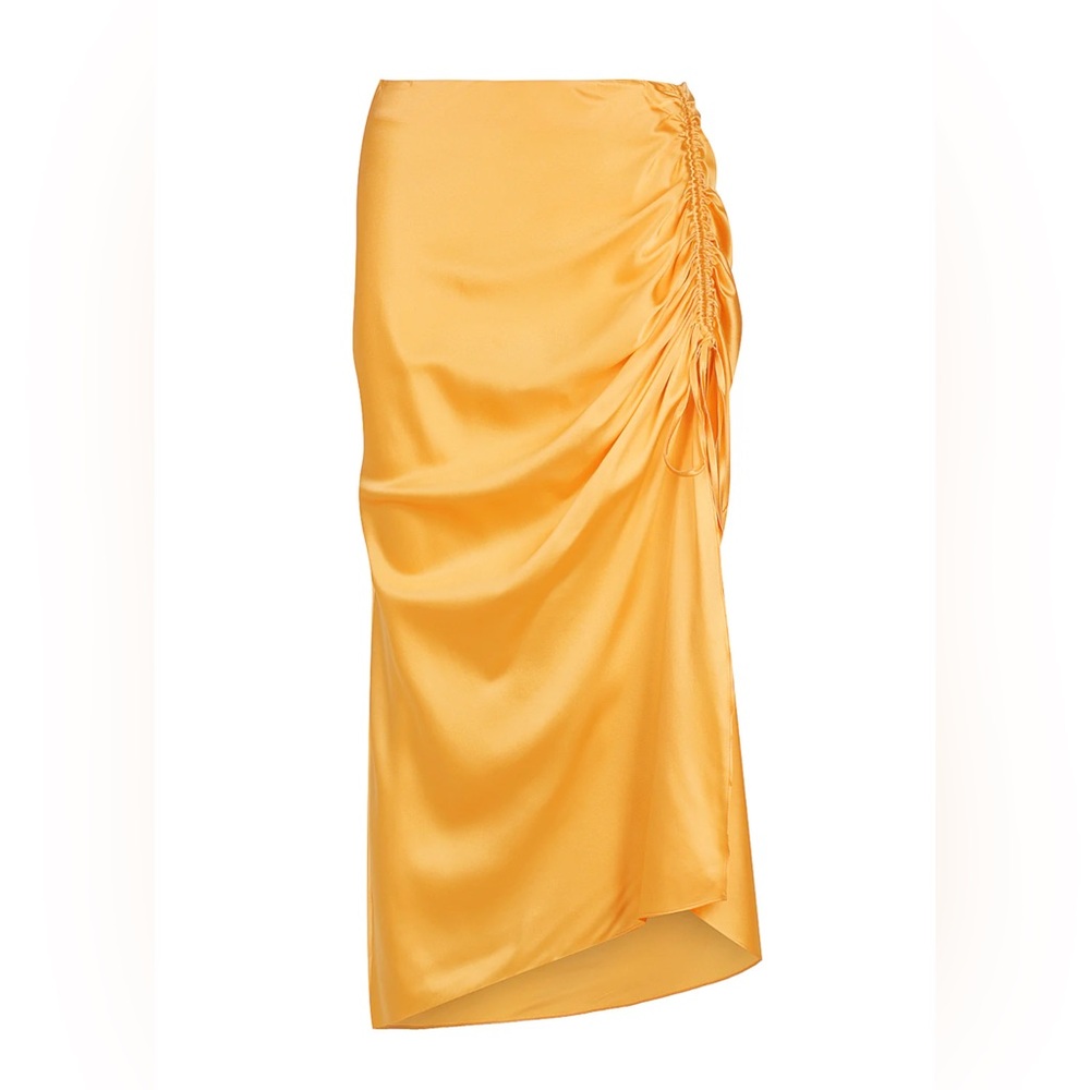 St. Cloud Label Spritzer Gather Silk Skirt